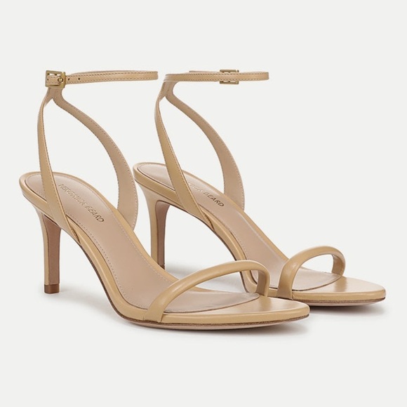 New Veronica Beard Sylvie Leather Ankle-Strap Stiletto sandal in wheat size: 6